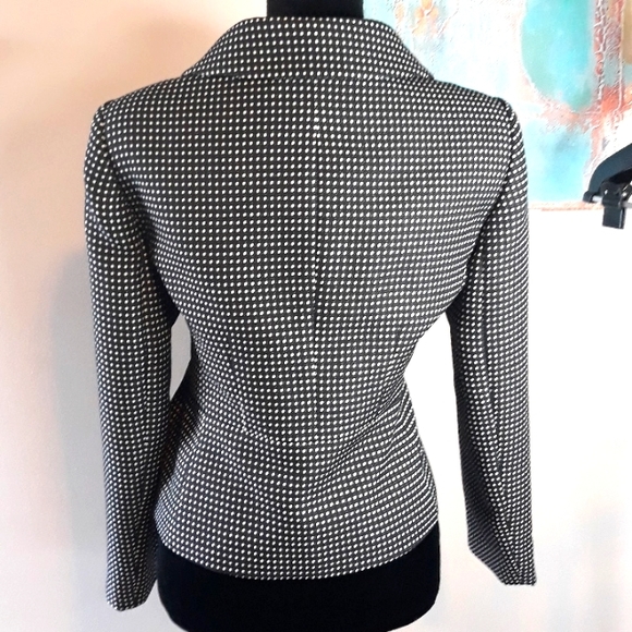 Le Suit Black / White Print Blazer/ Jacket Size 14P - Picture 9 of 11